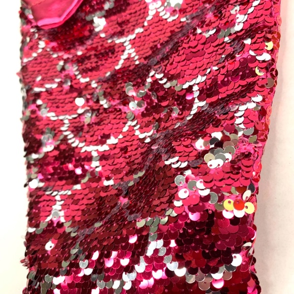 2 Holiday Time Girls pink/mermaid tail sequin themed Christmas Holiday stocking - Picture 4 of 10